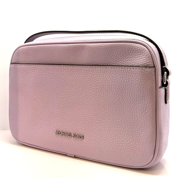 Michael Kors Jet Set Small Leather Camera Crossbody Bag - Light Quartz